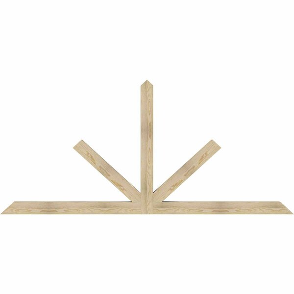 Ekena Millwork Saratoga Rough Sawn Timber Gable Bracket, Douglas Fir, 96"W x 44"H x 4"D x 4"F, 11/12 Pitch GBW096X44X0404SAR00RDF - main